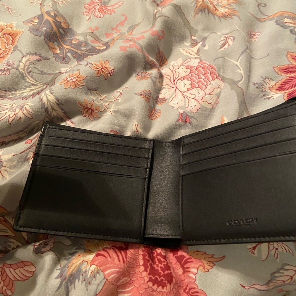 Coach Black and Blue Striped Men's Wallet - Picture 2 of 6